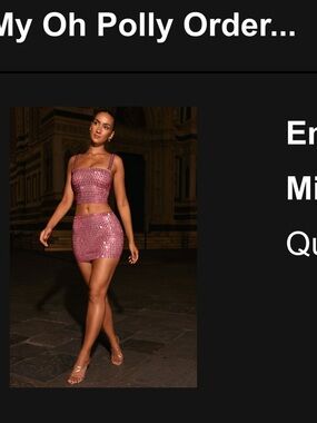 Oh Polly Pink Sequin Mini Skirt